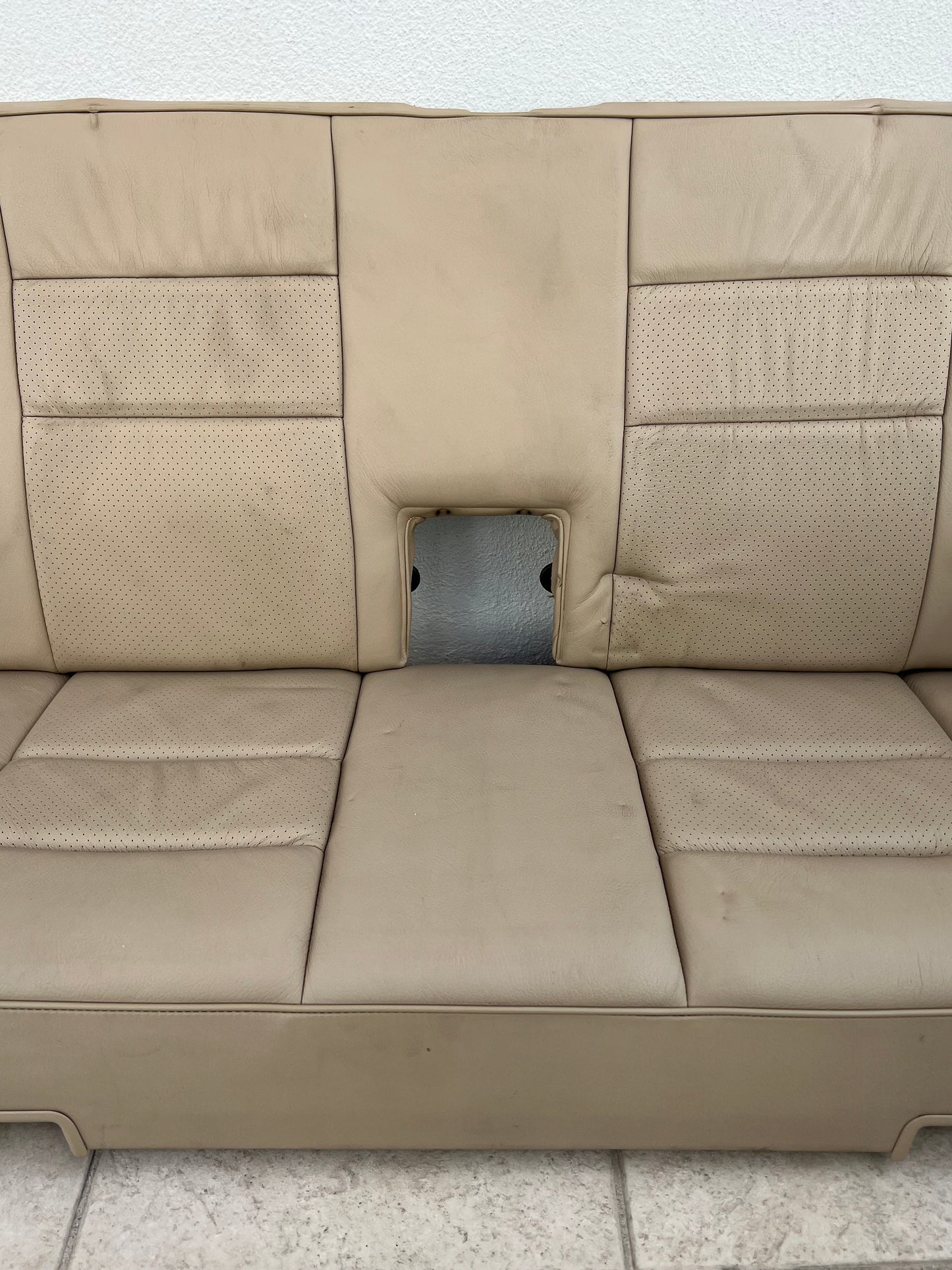 Mercedes W124 S124 87-95 Wagon 300TE,300TD,E320 Third Row Seat Rear Bench Light Tan Mushroom Leather